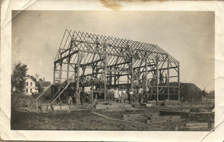 0049.jpg - A barn Raising.  Unknown