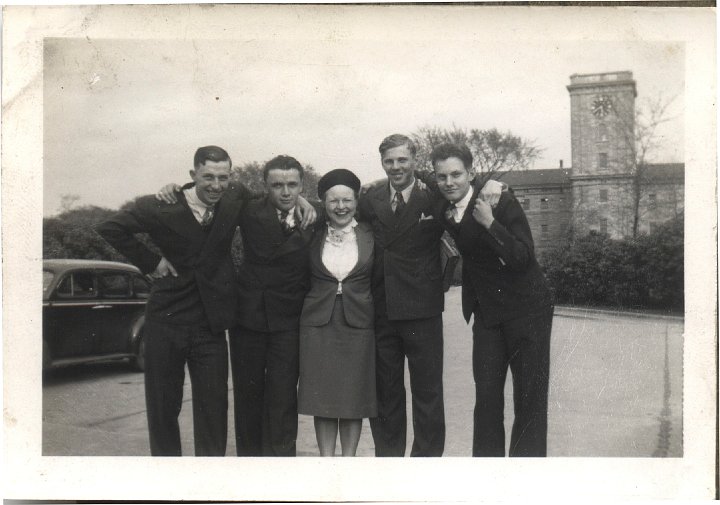 0070.jpg - Class Trip, Lollabelle & the Boys.  1930c  Glen Seberg, Clarence Unkrich, Lollabelle, Vernon Seberg, Kenneth Ebb