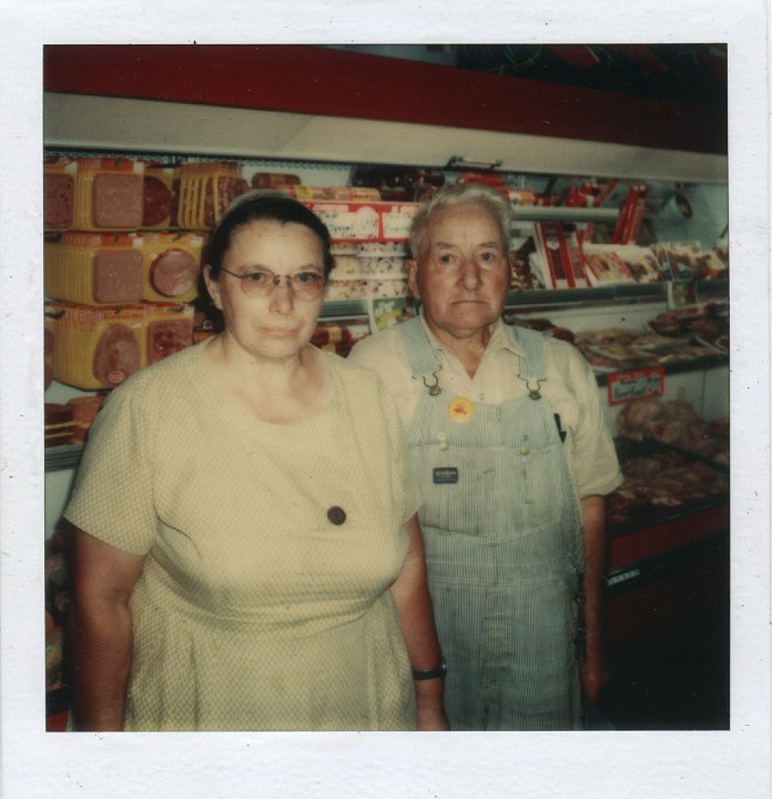 0670.jpg - Edgar & Fannie Swartzendruber  Winners of $1150 Givaway at Jack & Jills in Kalona.  Aug 24, 1978.  Cousin to Katie Swartzendruber Reschly.