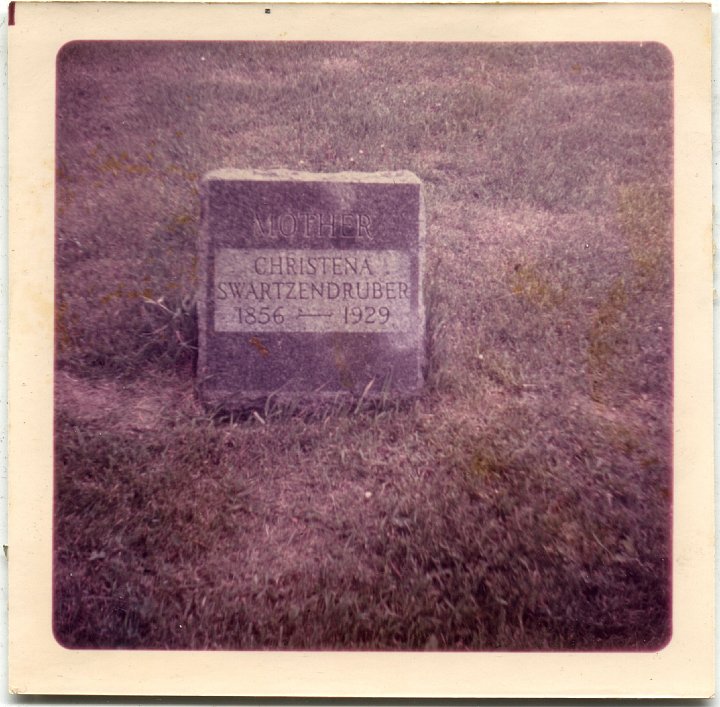 0776.jpg - Christina Gunden Swartzendruber gravesite.  1972c  b. Jan 8, 1856, d. Oct 23, 1929.