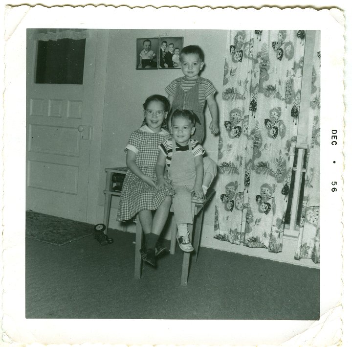 1014.jpg - Reynolds in back, unknown girl and boy.  1956