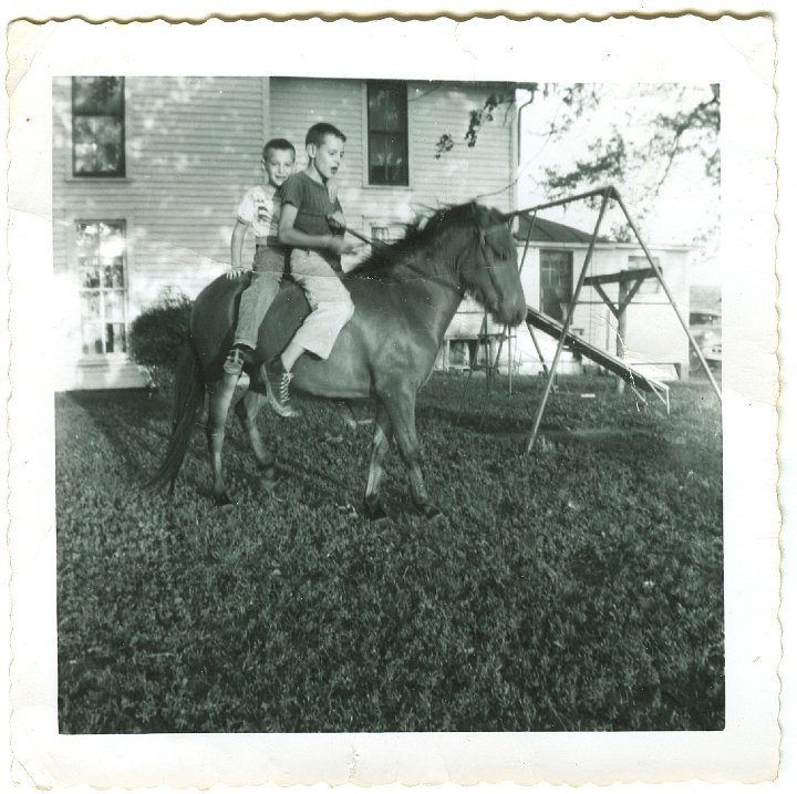 1078.jpg - Lynn & Fred Roth on horse.  1958c