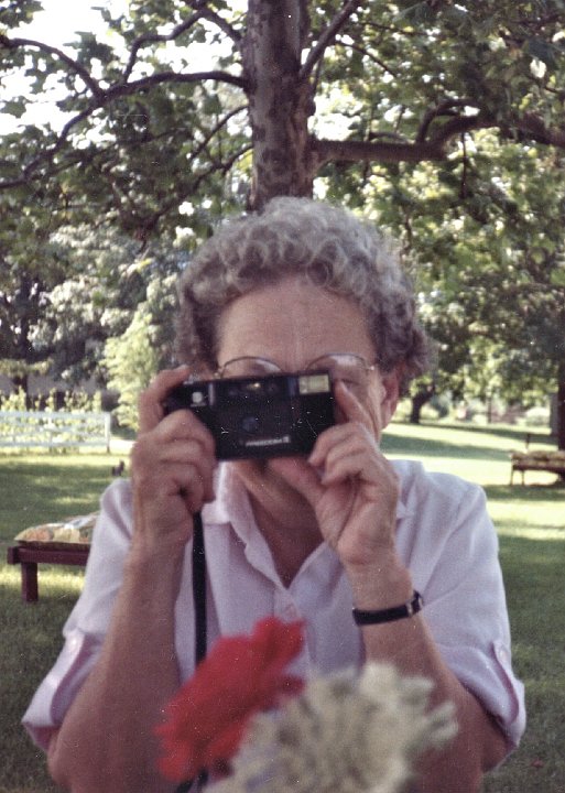 1994.jpg - Edna with a camera