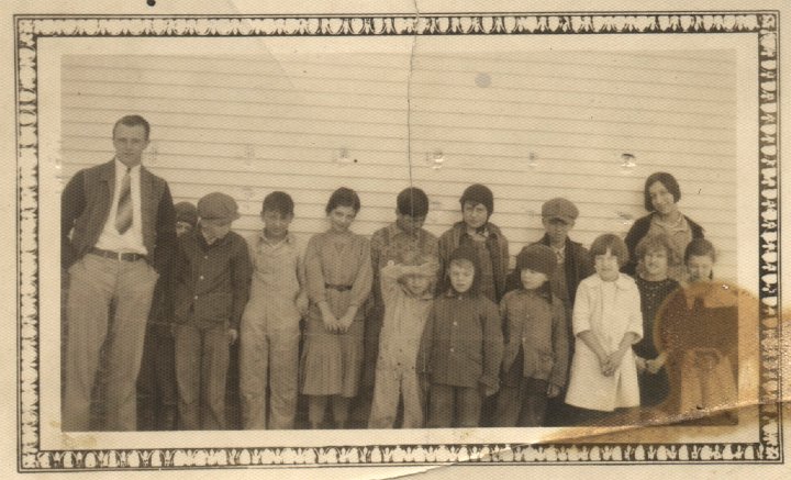 0299.jpg - Ray Roth is 3rd from right in back row.  Orie Schlatter, teacher