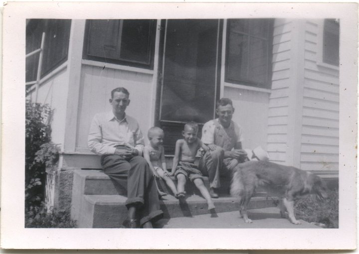 0334.jpg - ??, Larry, Fred, Ray Roth.  1951c