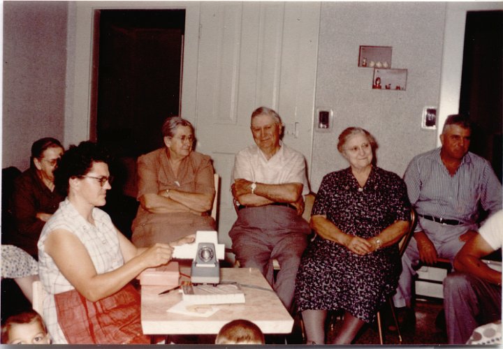 1709.jpg - Irene's Slides.  Irene Pankoke, Katie Reschly, Alta Gingerich, John & Della Christener, ???,   1959c