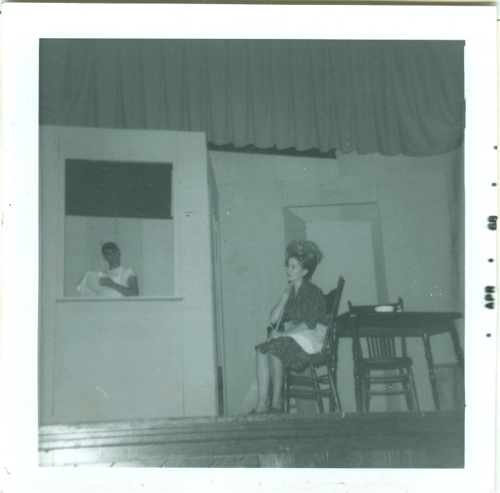 1266.jpg - Lynn Roth & Mary Kitch in Mrs. McThing, the junior class play.  1968