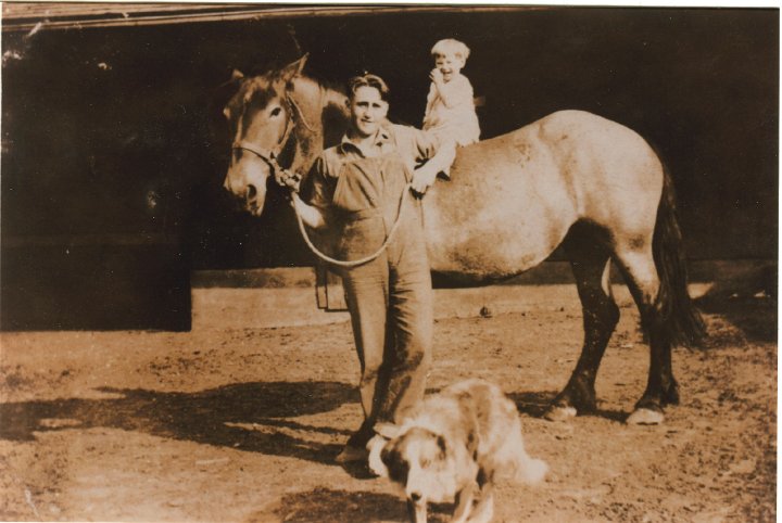 1301.jpg - Levi & Ray Roth on Daisy, their father's horse.  1922c  Scanned from a copy of the original, whose owner is unknown.