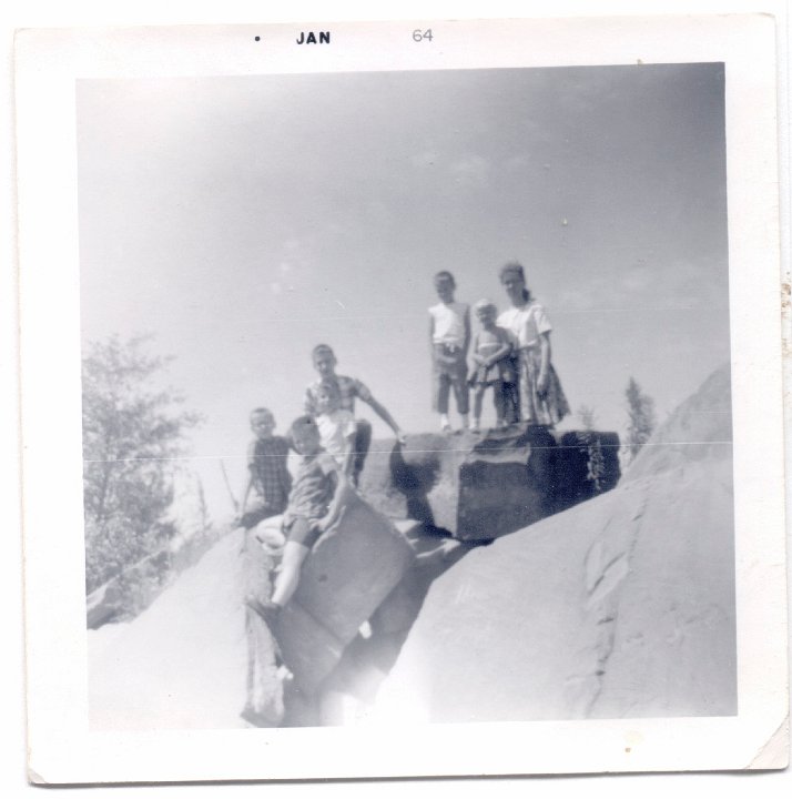 1690.jpg - A trip in the mountions.  Reynolds, Lamar, Larry, Lynn Roth, Robert, Alice Kauffman, Julie Ogie.  1964