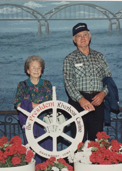 1877.jpg - Edna & Ray Roth on the Riverboat at Davenport, IA.