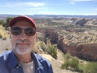 Lynn at Escalante  A tame view compared to the otherside of the road!